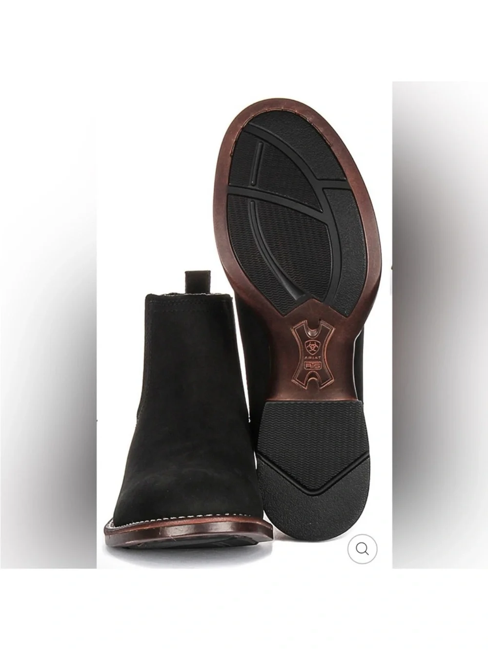 ARIAT Sz 9 Booker Ultra Round Toe Black Suede Chelsea Boots Worn 1x Orig $189